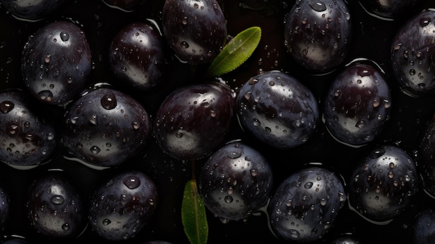 Fresh Organic Jabuticaba Fruit Horizontal Background