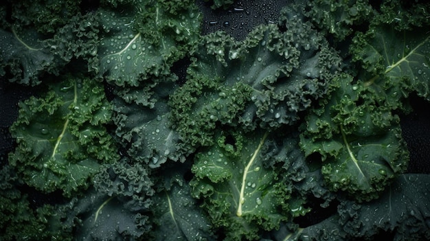 Fresh Organic Kale Vegetable Horizontal Background