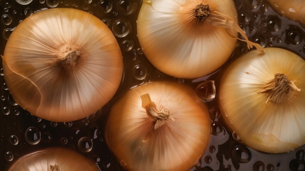 Fresh Organic Onion Vegetable Horizontal Background