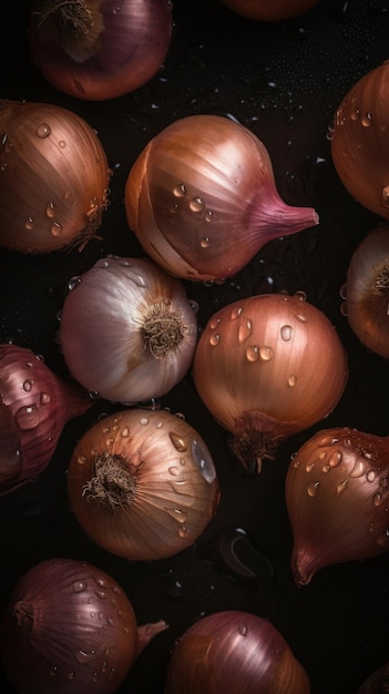 Fresh Organic Onion Vegetable Vertical Background