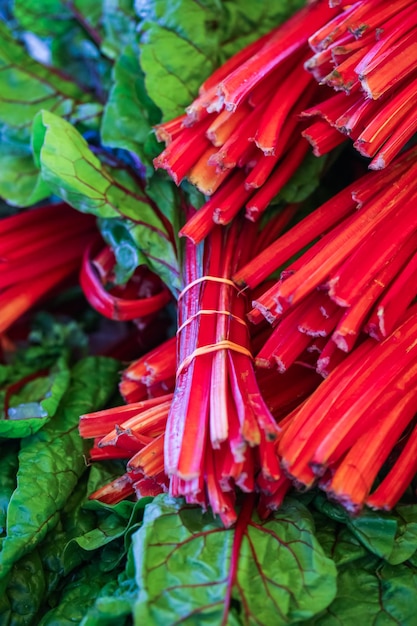 Fresh organic produce at the local farmers market.