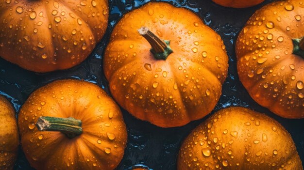 Fresh organic pumpkin vegetable horizontal background