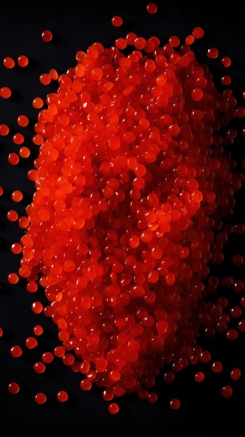 Fresh organic red caviar fish vertical background