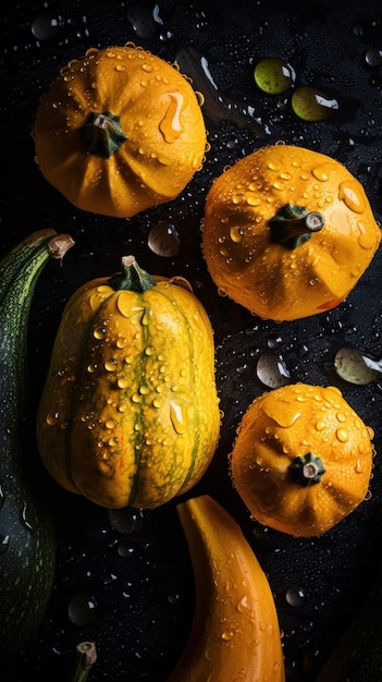 Fresh Organic Squash Vegetable Vertical Background