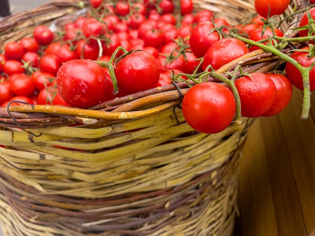 Fresh Organic Tomato in a Grocery Market Photo