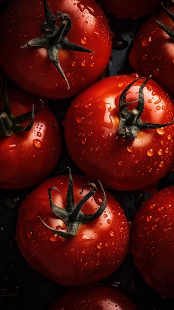 Fresh Organic Tomato Vegetable Vertical Background