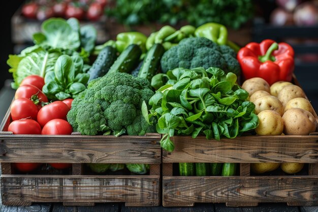 Fresh Organic Vegetables Displayed at a Local Farmers Market Generative AI