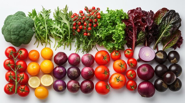 Photo fresh organic vegetables isolated on white background