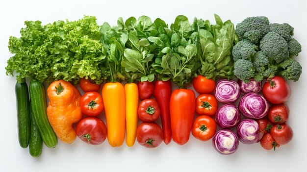 Fresh Organic Vegetables on White Background Generative AI