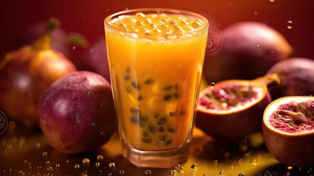 Fresh passion fruit white Juice