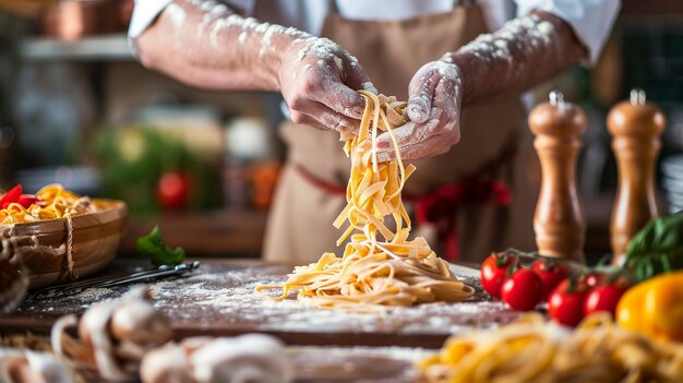 Fresh Pasta Making Homemade Chef Cooking Tradition