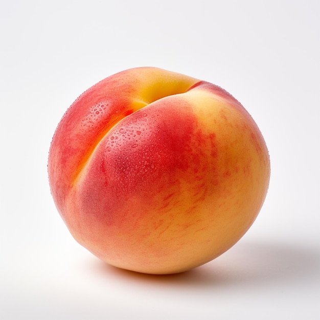 Fresh peach fruit pair isolated on white background