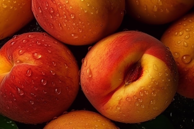 Fresh Peach Fruits Ai generative