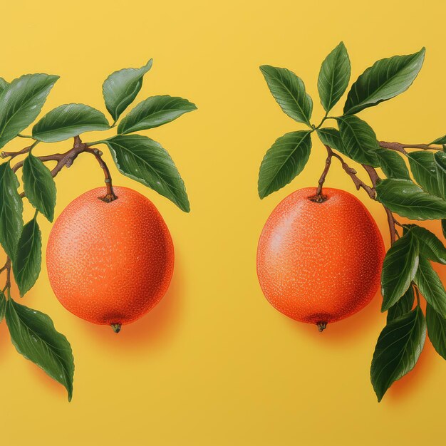 Fresh Peach Illustration on Plain Background