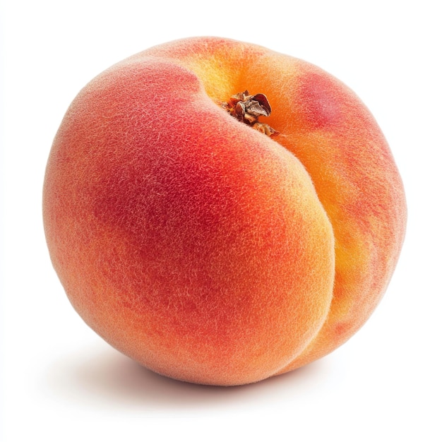 Photo fresh peach isolated on a clean white background showcasing its vibrant color and texture