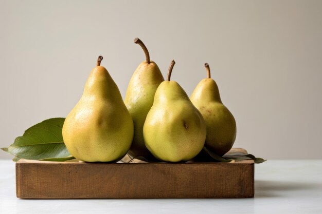 Fresh pear solid color background image generative AI