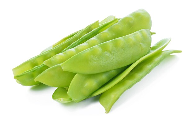 Fresh peas isolated on white