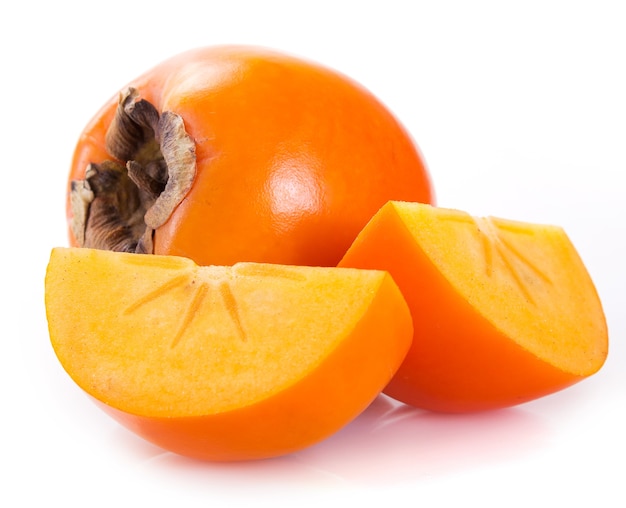 Fresh persimmon isolated on white background