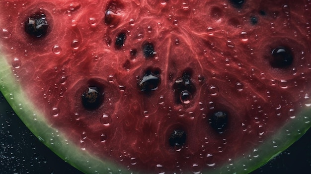 Fresh piece of water melon with water drops Image generated by Ai