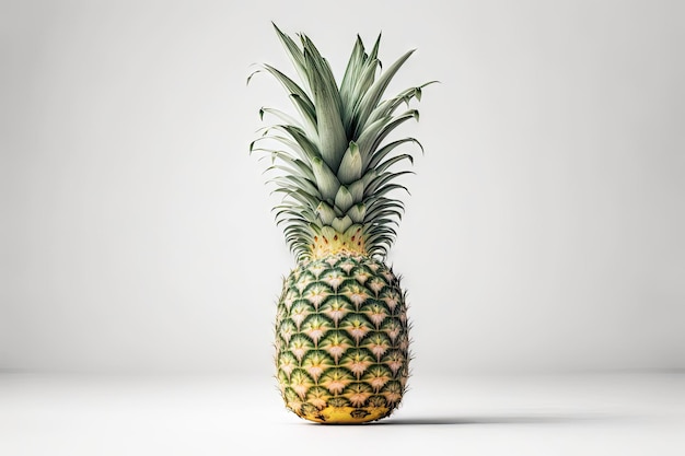 Fresh Pineapple on White Background with Studio Lighting