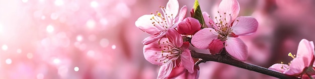 Photo fresh pink blossoms adding beauty to nature