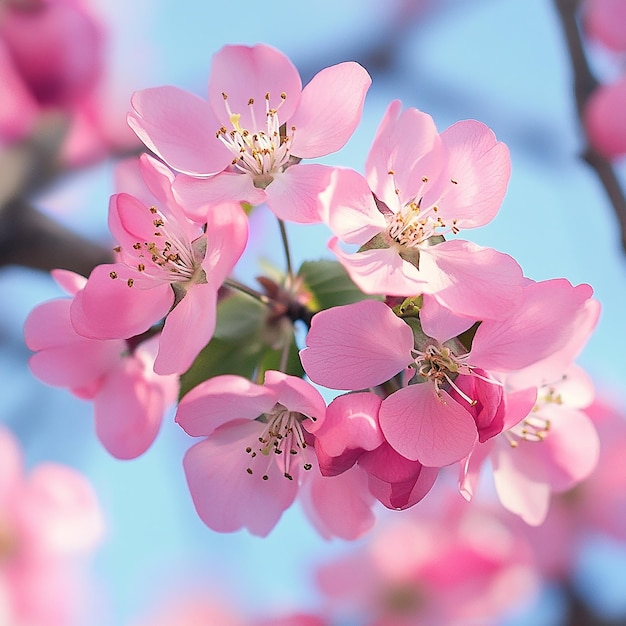 Photo fresh pink blossoms adding beauty to nature