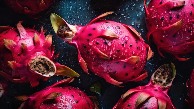 Fresh Pitahaya Seamless Background A Glittering Tapestry of Exotic Splendor