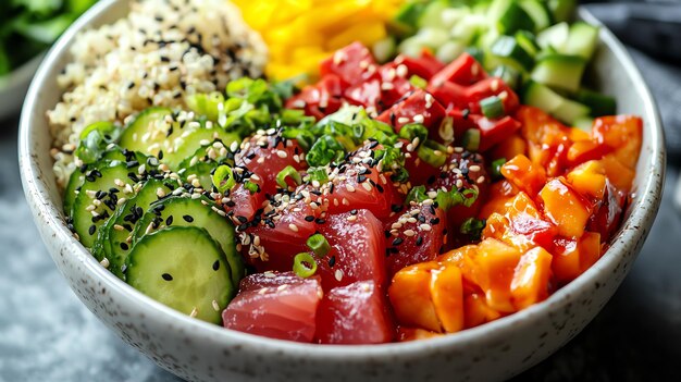 Fresh Poke Bowl with SashimiGrade Tuna and Quinoa