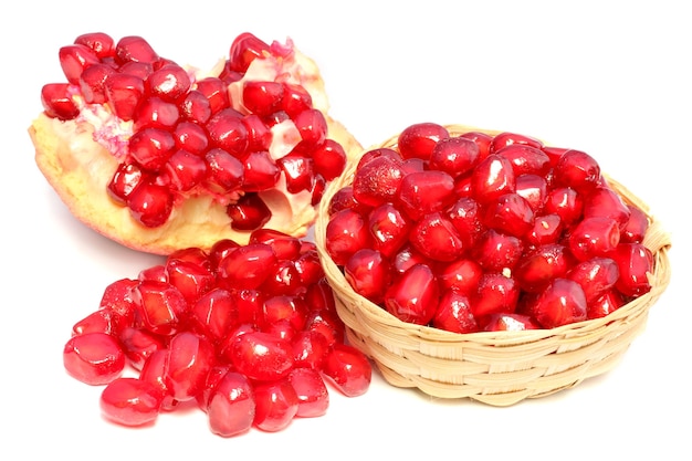 Fresh pomegranate Fruit isolated on white background