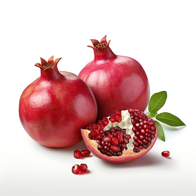 fresh pomegranate on white background