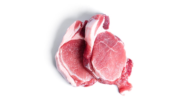 Fresh pork steak isolated on a white background. High quality photo