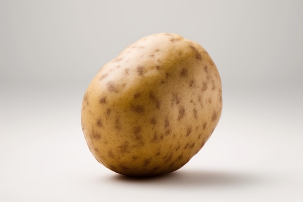 Fresh potato isolate on white background Macro studio shot AI generated