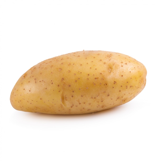 Fresh potatoes isolated over a white background.