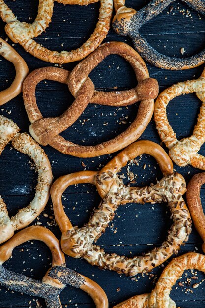 Fresh prepared homemade soft pretzels