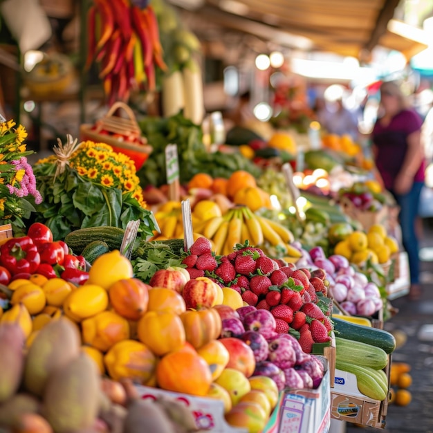 Fresh produce on display at a local market