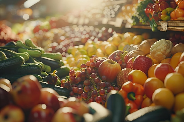 Fresh Produce in Natural Lighting with Earthy Colors