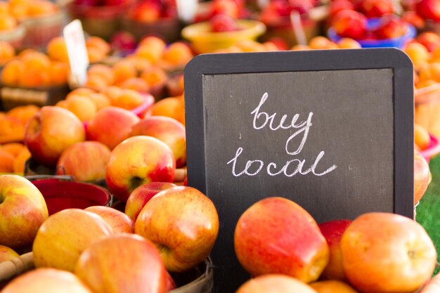 Fresh produce on sale at the local farmers market.