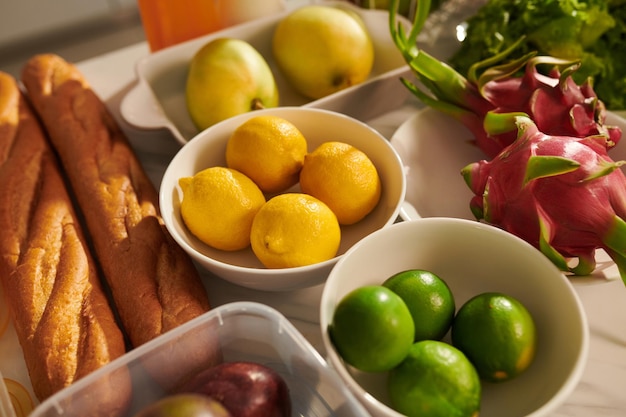 Fresh Products on Kitchen Table