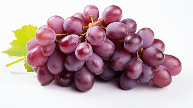 Fresh purple grapes isolated on white background