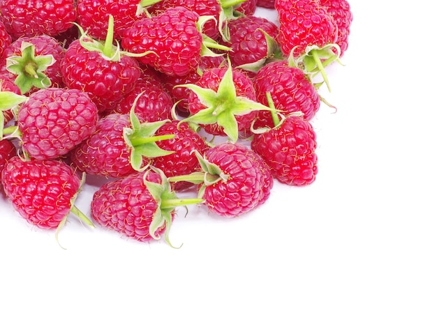 Fresh raspberry closeup isolated