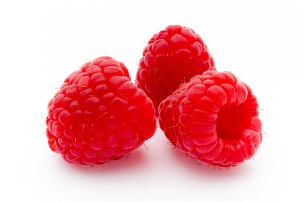 Fresh raspberry isolated on white background. Collection.