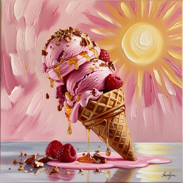 Fresh raspberry Style ice cream