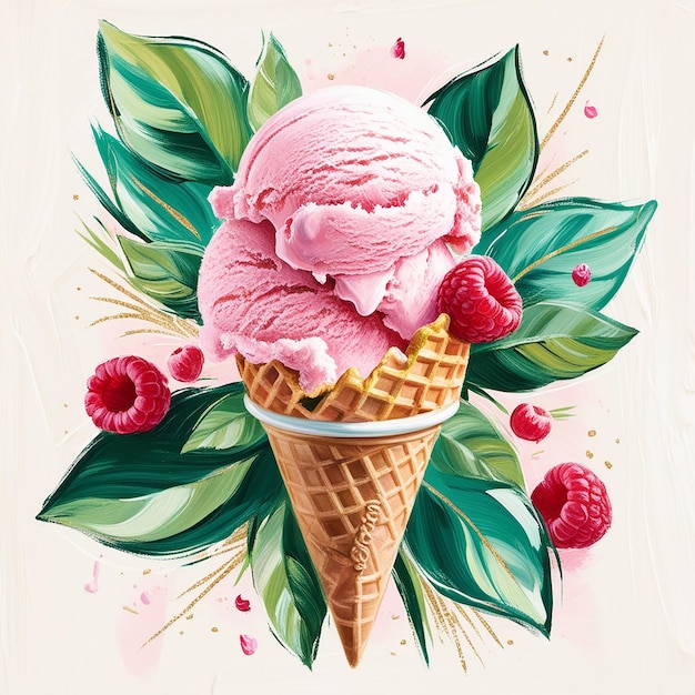 Fresh raspberry Style ice cream