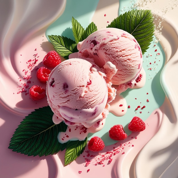 Fresh raspberry Style ice cream