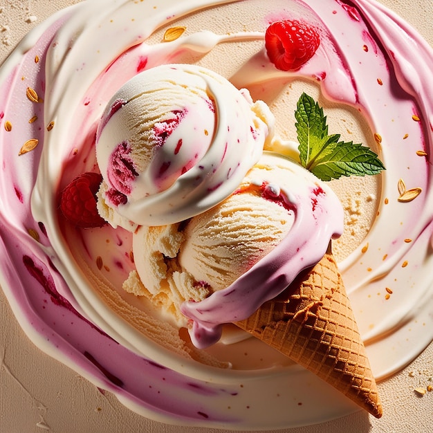 Fresh raspberry Style ice cream