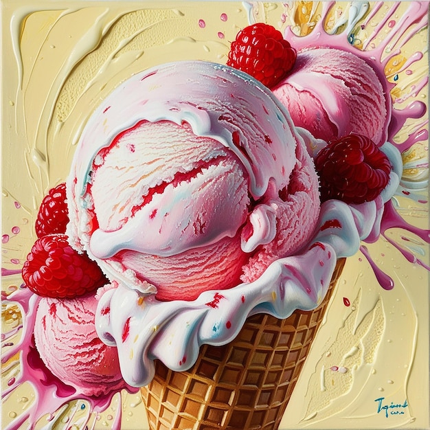 Fresh raspberry Style ice cream