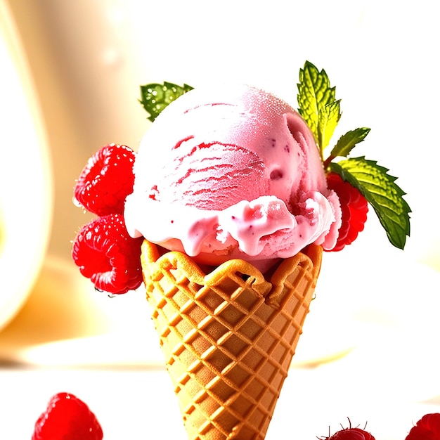 Fresh raspberry Style ice cream