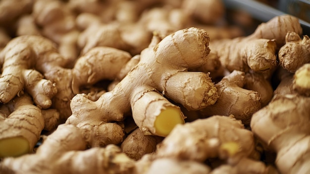 Fresh Raw Ginger Background