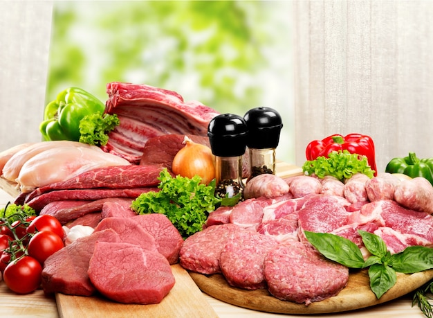 Fresh Raw Meat Background on  background