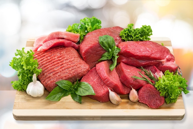 Fresh Raw Meat Background on  background